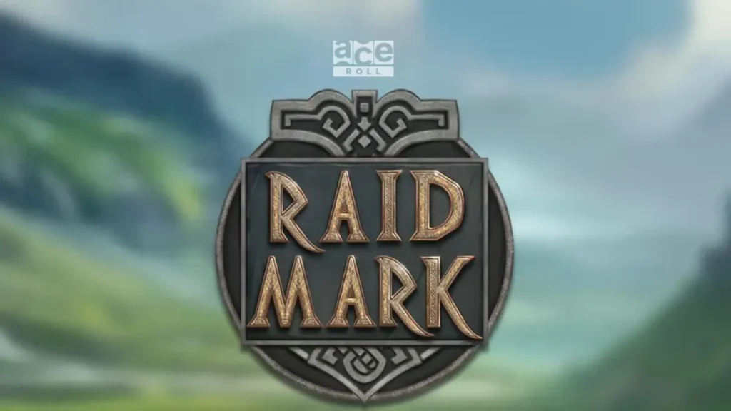 Cena de batalha Viking com navios e escudos no slot Raidmark